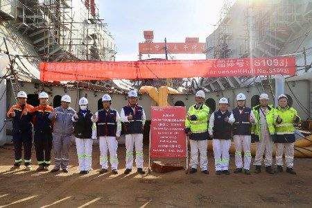 CIMC SOE holds keel-laying ceremony for LNG bunkering vessel